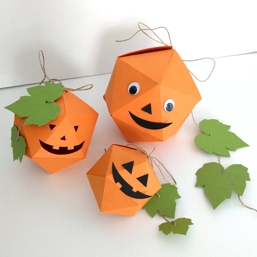 Decorated paper pumpkins