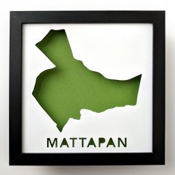 Framed map of Mattapan, MA